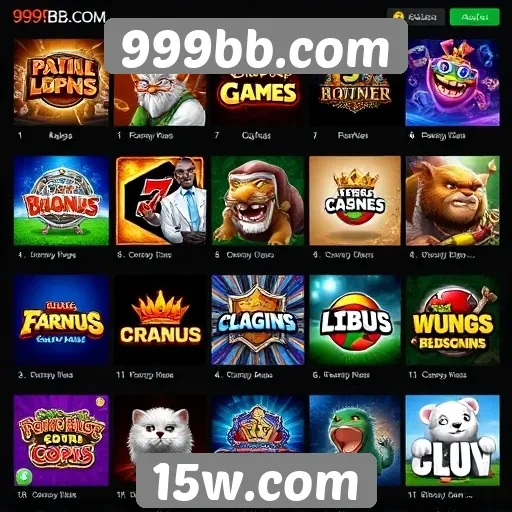 Diversidade de jogos disponíveis no site 999bb.com